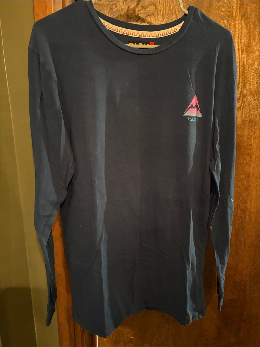 Men's Long-Sleeve Graphic Tee with Pink Tiki